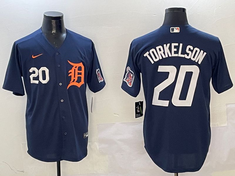 Men Detroit Tigers #20 Torkelson Drak Blue Game 2025 Nike MLB Jersey style 3112
